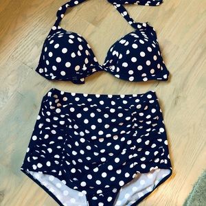 High Waisted Polka Dot Bikini